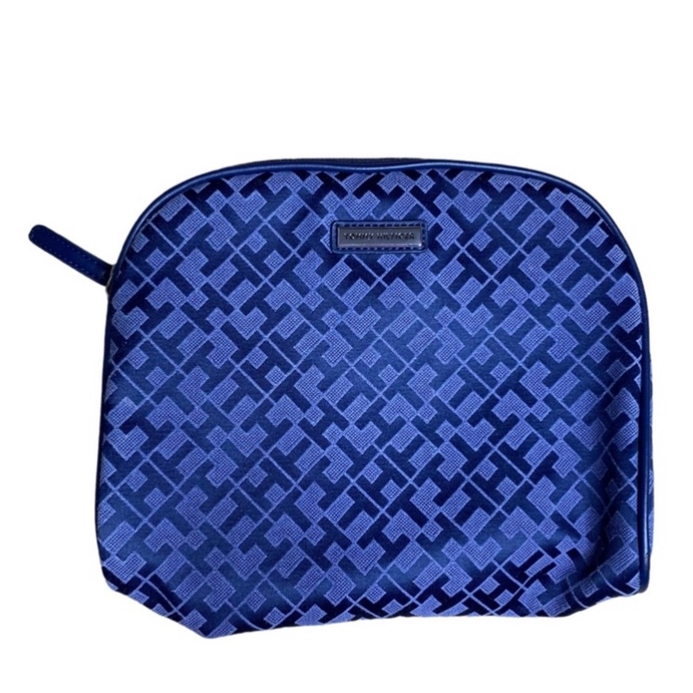 Tommy Hilfiger Pouch Navy Blue Logo Monogram Print